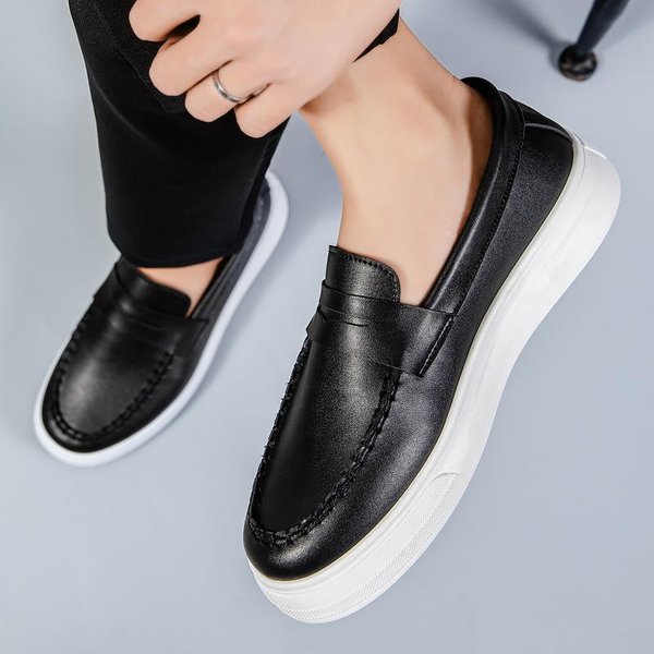 Nowe Wiosenne OddychająCe Buty Typu Bean Buty MęSkie Mokasyny W Brytyjskim Stylu Modne Casualowe Buty SkóRzane MłOdzieżOwe Modne Buty 41-image
