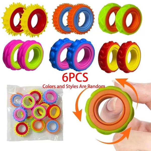 Zabawki ObracająCy PierśCień Fidget Sensoryczny Spinner Na Palec Przeciw LęKowi Redukcja Stresu Dla DorosłYch Adhd Autyzm Ciche Nagrody Do Klasy Prezent Prezenty-image