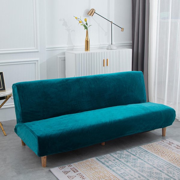 Fundas Para Sofá Cama Asiento Plegable Funda Moderna FutóN EláStica Fundas Para Sofá Cama Sala De Estar Protector EláStico Para Sofá Sin Brazos De Terciopelo S 160-190Cm-image