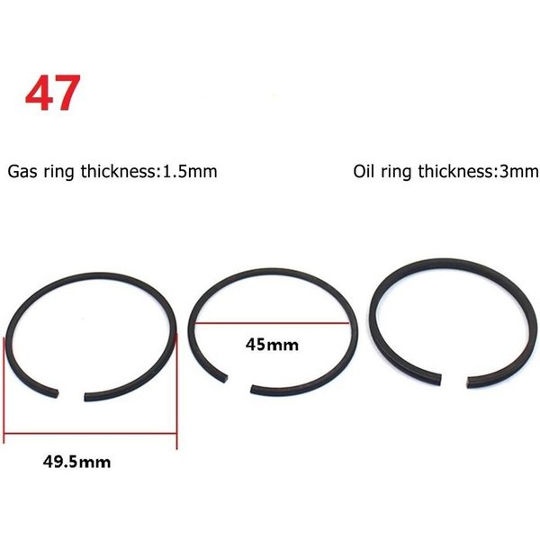 Para Compresor De Aire De Cilindro De 42/47/48/51/52/65 Mm, Anillo De PistóN, NeumáTico De 3 Piezas-image