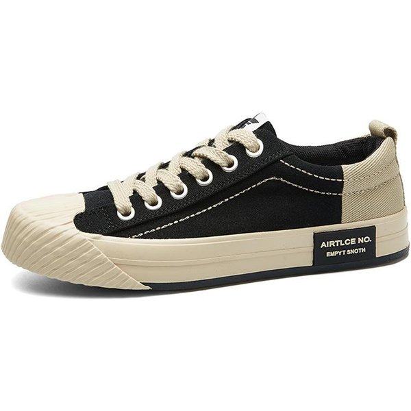 Wiosna Nowe MęSkie Buty Trend Modowy Nisza Casualowe MęSkie Buty PłóCienne Sznurowane PłAskie Niskie Buty MęSkie 38 Black-image