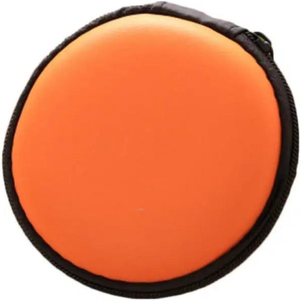Mini Bolsa PortáTil Para Auriculares Monedero Estuche Para Auriculares Cable USB Caja De Almacenamiento Billetera Bolsa Con CordóN Para Llevar Accesorio Para Auriculares Naranja-image