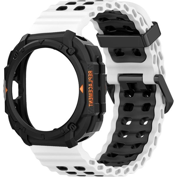 Nowe Etui Armor + Pasek Do Samsung Galaxy Watch Ultra(2025) 47Mm Ultra(2025) 47Mm Pasek Sportowy Silikonowy Pasek Do Zegarka Correa Bransoletka Ga Galaxy 7Ultra 47Mm-image