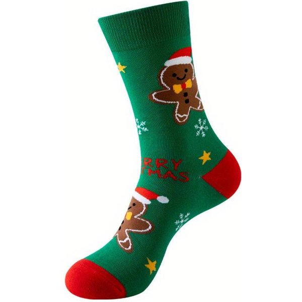 Calcetines NavideñOs Para Mujer, Calcetines NavideñOs Interesantes, Calcetines De AlgodóN Con DiseñO De Papá Noel, Copos De Nieve Y Alce, Calcetines Divertidos Para Hombre Blue-image