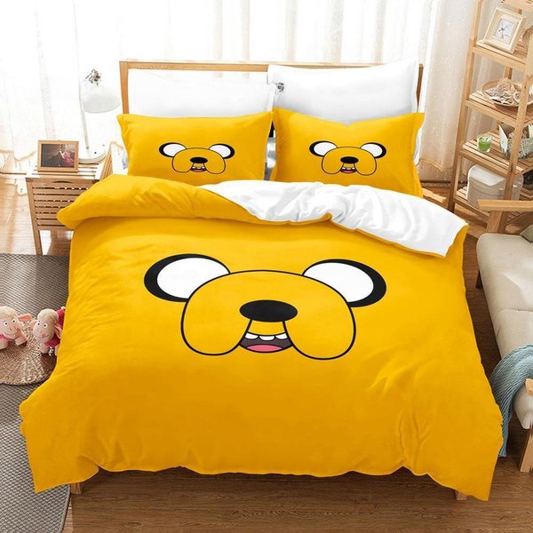 Nueva ColeccióN De Ropa De Cama De Aventura En Hora De Aventura Funda NóRdica Colcha ColeccióN De Cama Funda De Colcha Funda De Almohada TamañO King Queen Twin NiñOs NiñA Adulto AU Single 140X210Cm-image