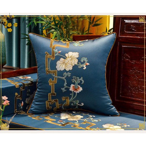Nuevo CojíN Decorativo Bordado Estilo Chino Para Sofá De Sala De Estar En Casa Funda Para CojíN De Cabecero De Madera De Secoya 35X50Cm-image