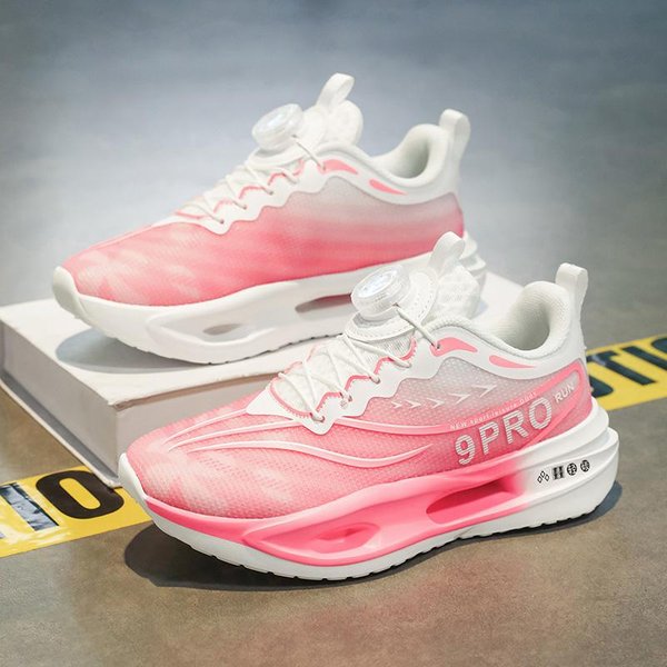 Nuevas Zapatillas De Running Con AmortiguacióN Para NiñOs Ligeras Deportivas Transpirables Casuales Antideslizantes Para Exteriores NiñO NiñA Entrenamiento 34 De Flor De Cerezo Rosa-image