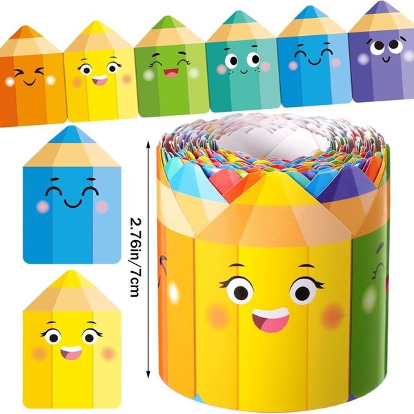 1 Rollo Adhesivo ArcoíRis Bordes De LáPiz Pegatinas Pizarra TablóN De Anuncios Papel De Borde Borde De 3 Pulgadas Decoraciones De Aula A5-image