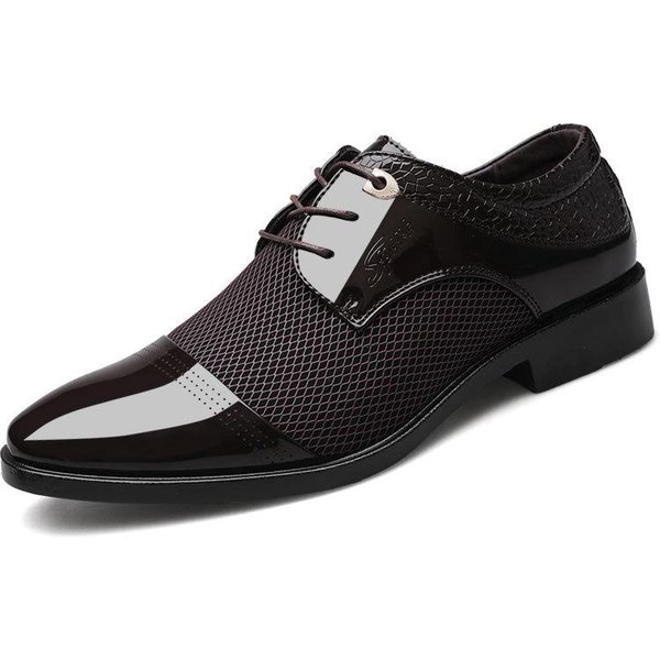 Zapatos De Hombre Nuevas Zapatos De Cuero Zapatos De Vestir De Negocios Para Hombres Zapatos Casuales Para Hombres Zapatos De Boda VersáTiles 48 MarróN-image