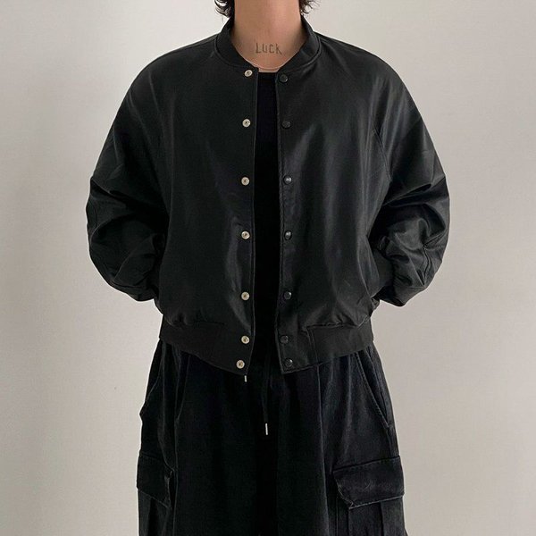 Chaqueta De Cuero Retro Con Cuello Mao Para Hombre, Nueva Chaqueta De Primavera, Chaqueta De Cuero De Motocicleta Holgada Estilo Coreano 2XL-image