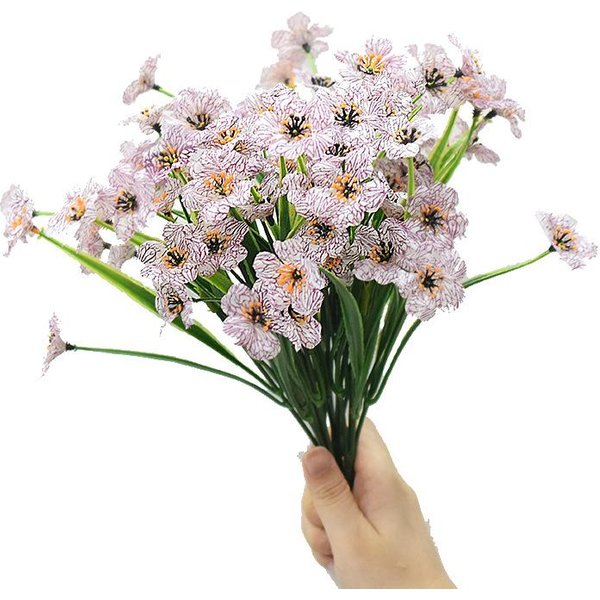 Flor Artificial De Lavanda Artificial Para Exteriores, Planta Arbustiva Resistente A Los Rayos Uv, SuspensióN De Plantas Artificiales Que No Se Decolora Blanco-image