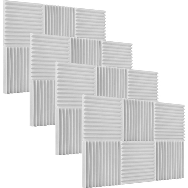 Espumas AcúSticas De Estudio Espuma De Aislamiento AcúStico Paneles Absorbentes De Sonido InsonorizacióN 24Pcs Gris Claro-image