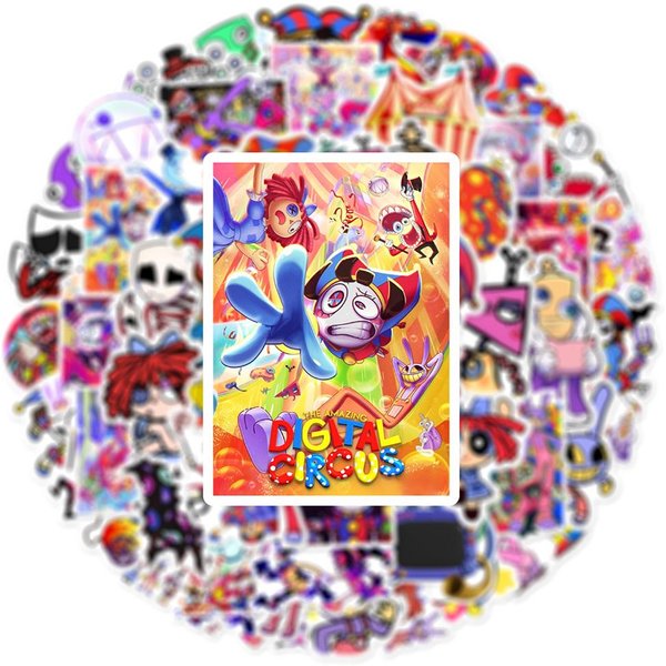 Nowe 60 Sztuk Naklejek The Amazing Digital Circus Na Laptopa, Deskorolkę, Bagaż, Kubek-image