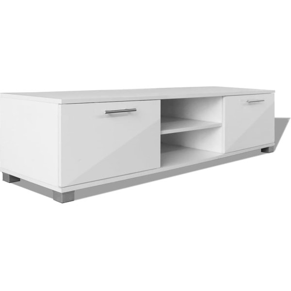 Soporte De TV Blanco Brillante 120 X 40.5 X 35 Cm-image