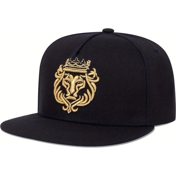 Gorras Hip-Hop Bordadas Con Corona De LeóN Unisex Para Primavera OtoñO Al Aire Libre Ajustables Casuales Gorras De BéIsbol Gorras Trucker Sombrero Protector Solar Black-image