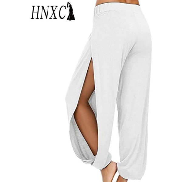 Pantalones Capri Casuales De Moda Para Mujer Hnxc Con Estampado De Color SóLido M White-image