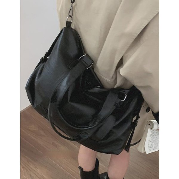 Tendencia Urbana, Bolso De Mano Negro Para Viaje, Bolso Cruzado, Bolsa De Viaje De Gran Capacidad, Unisex Negro-image