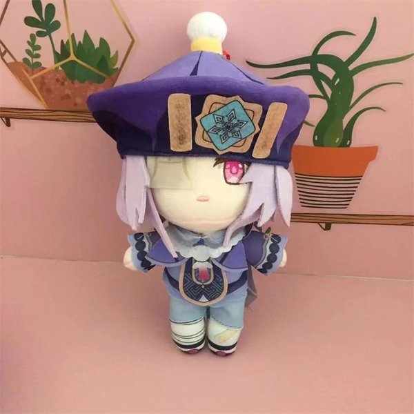 Anime Qiqi Peluche De Peluche Cosplay Juguete Genshin Impact Lindo Suave Almohada Rellena Regalo 20 Cm 20Cm Blue-image