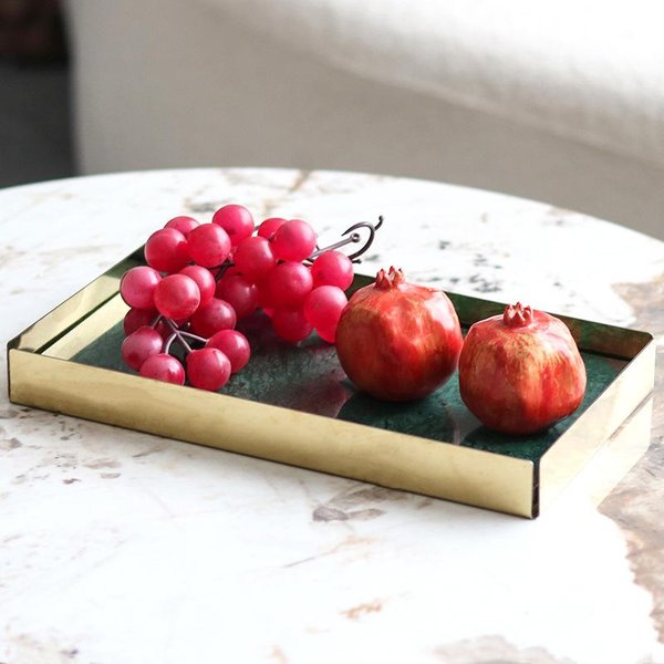 Lujo Ligero Estilo Chino Nuevo Bandeja De MáRmol Plato De Frutas Almacenamiento Sala De Estar HabitacióN Modelo Villa Hotel Adornos De JoyeríA De Alta Gama-image