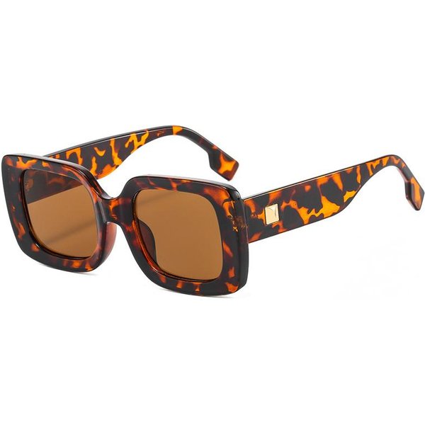 Gafas De Sol Rectangulares Vintage ProteccióN UV400 Montura Cuadrada Gafas De DiseñAdor Para Mujer Hombre Estilo Retro Only 1Pcs Sunglasses Black-image