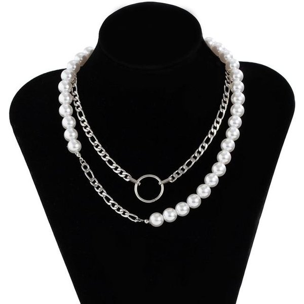 Hip Hop Punk Collar De Perlas Acero Inoxidable Cadena Curbana Cubana Gargantilla Para Hombres Mujeres Color Plata Moda JoyeríA Masculina Regalo Gray-image