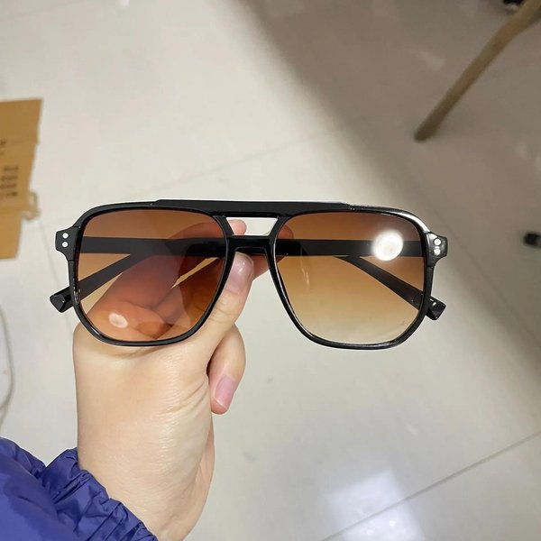 Wysokiej JakośCi Modne Okulary PrzeciwsłOneczne Ochrona UV Damskie DużE Kwadratowe Oprawki Okulary PrzeciwsłOneczne MęSkie Outdoor Jazda Podróż Retro UV400 Odcienie Okulary As Picture-image