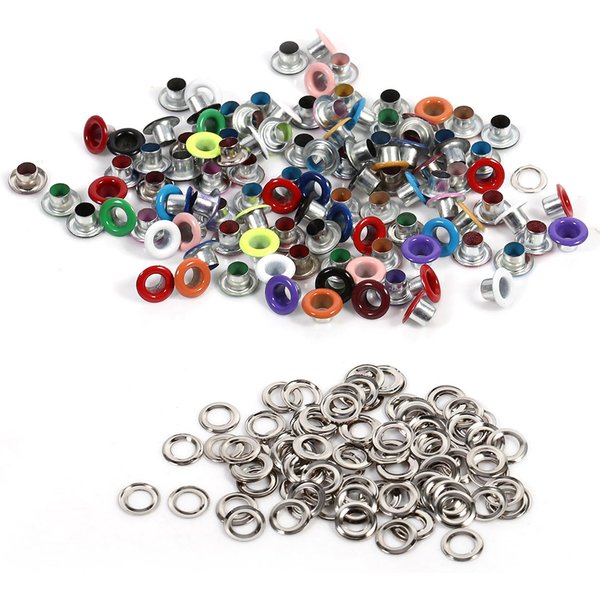 100 Juegos De Ojales MetáLicos De 4 Mm Para Tarjetas De Scrapbooking, Manualidades De Cuero, Accesorios Para Prendas (Color Mezclado) Blanco-image