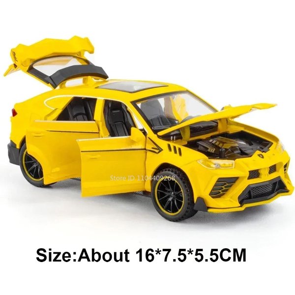 1:Zabawkowy Model Samochodu Lambor Urus Sian W Skali 32 Metalowy Odlew Diecast Drzwi Otwierane DźWięK ŚWiatłO Pull Back Pojazdy Ozdoba Dla Dzieci Prezenty-image