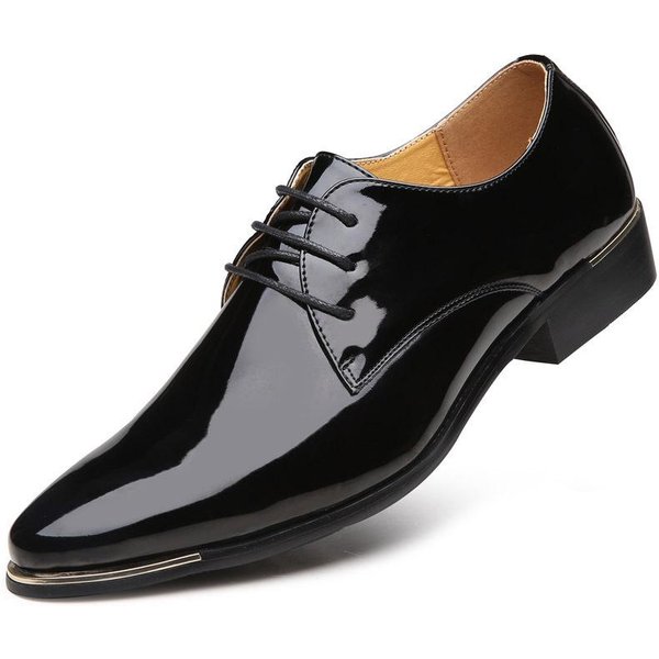 MęSkie SkóRzane Buty Lakierowane Codzienne Buty Biznesowe BiałE Formalne SkóRzane Buty Na Niskim Obcasie MęSkie Modne SkóRzane Buty Biznesowe 44-image