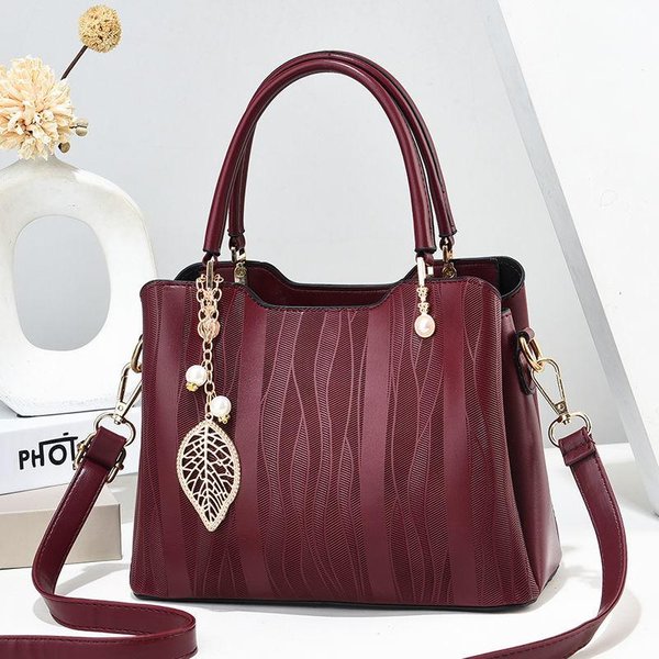 Wtempo Marka Zaawansowana Teksturowana Damska Torba Crossbody Modna Wszechstronna Torebka Solidna Prosta Torba Na Ramię O DużEj PojemnośCi-image