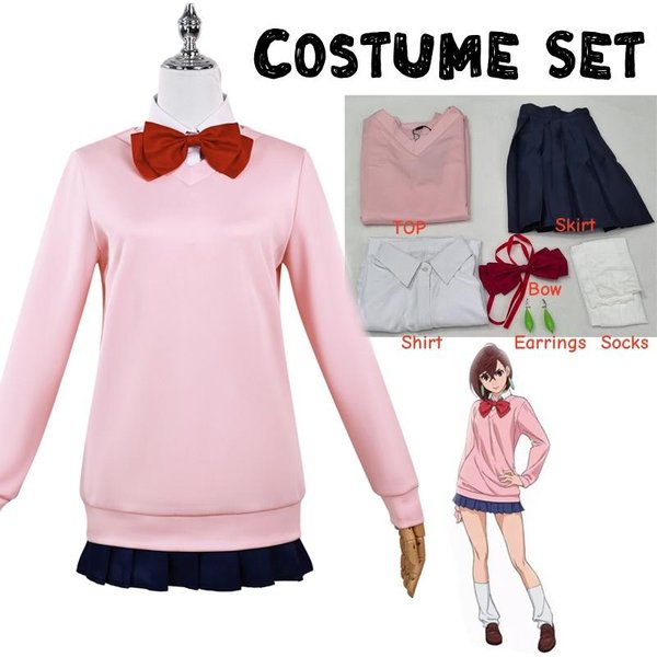Dandadan Momo Ayase Kostium Cosplay Anime Dandadan Sukienka SpóDnica Mundurek Szkolny Kolczyki Choker Impreza Halloweenowa Dla DziewcząT Kobiet S-image