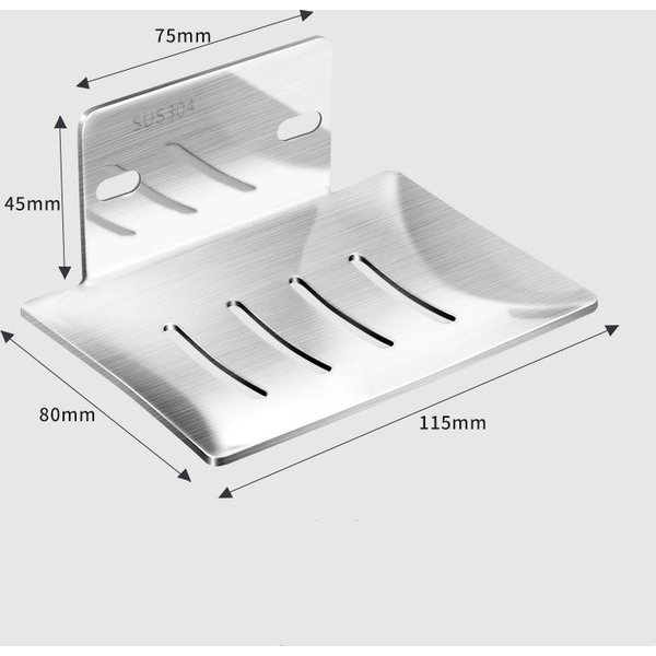 Soporte Para JabóN De Acero Inoxidable Jabonera De BañO Con Drenaje De Agua Sin PerforacióN Montado En La Pared Jabonera Accesorios De BañO-image