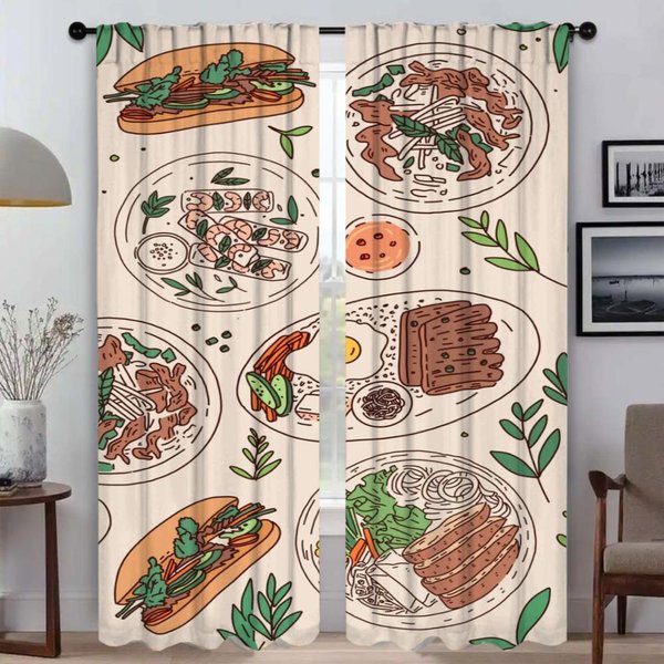 Cortinas De Cena Para Dormitorio Cortina Opaca Para HabitacióN Cortinas De Panel 2 Paneles Cortinas De Interior Para El Hogar Cortina Divisoria DecoracióN De Halloween NiñO W50Xh70Cmx2Pcs-Cl-image