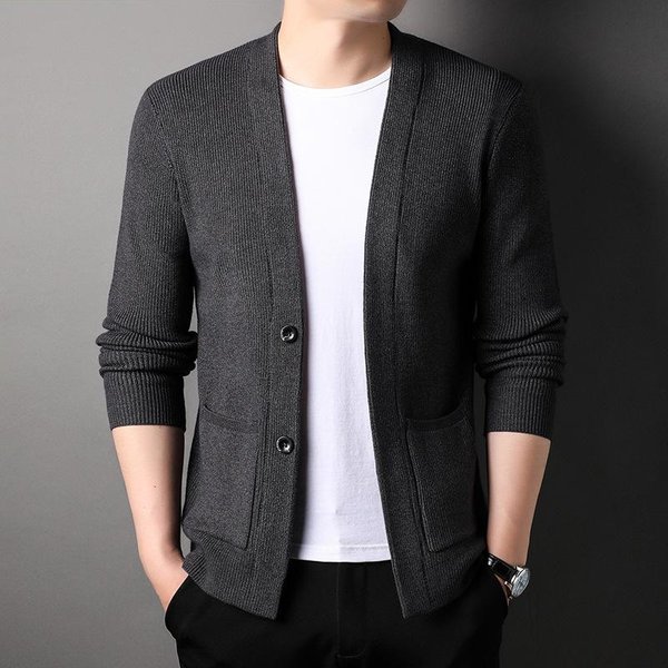 OtoñO Nuevo CáRdigan De Punto Para Hombre SuéTer De Punto De Manga Larga VersióN Coreana Abrigo De Tendencia De Moda Para Llevar Dentro SuéTer Para Llevar Fuera 4XL-image