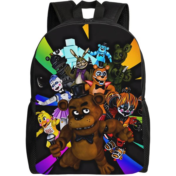 Mochila De Juego De Terror Fnaf Para Hombre Mochilas Grandes De PoliéSter Casual Bolsas Para Instituto Viaje Mochila Personalizada (As The Picture,As Picture)-image