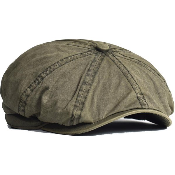 BawełNiana Czapka Gazeciarza Peaky OśMiokąTna Czapka Vintage Casualowa Czapka Jednokolorowy Beret Daszek Gatsby PłAska Ivy 58-60 Cm-image