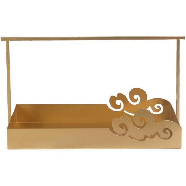 Nuevo Estilo Chino Moderno Simple Nube Propicia TóTem Bandeja MetáLica Lujo Ligero Modelo Casa Oficina De Ventas DecoracióN Suave Adornos Brown-image