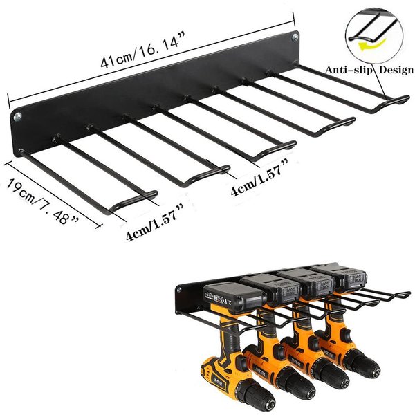 Organizador De Herramientas EléCtricas De Mano, Estante Flotante Para Herramientas De Pared, Soporte Para Taladros EléCtricos, Resistente Para Taller Y Garaje.-image
