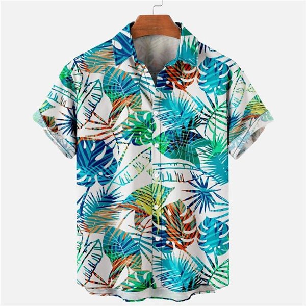 Camisa Hawaiana Con Estampado De Leopardo, Informal, De Manga Corta Y Solapa Abierta Para Hombre, Estilo Aloha. 2XL-image