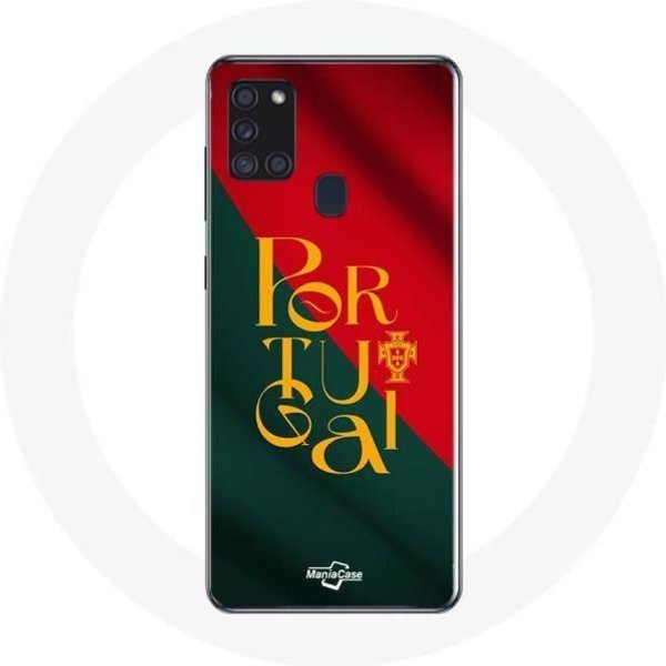 Funda - Maniacase - Samsung Galaxy A21S - Bandera De Portugal - Flexible - Negra Negro-image