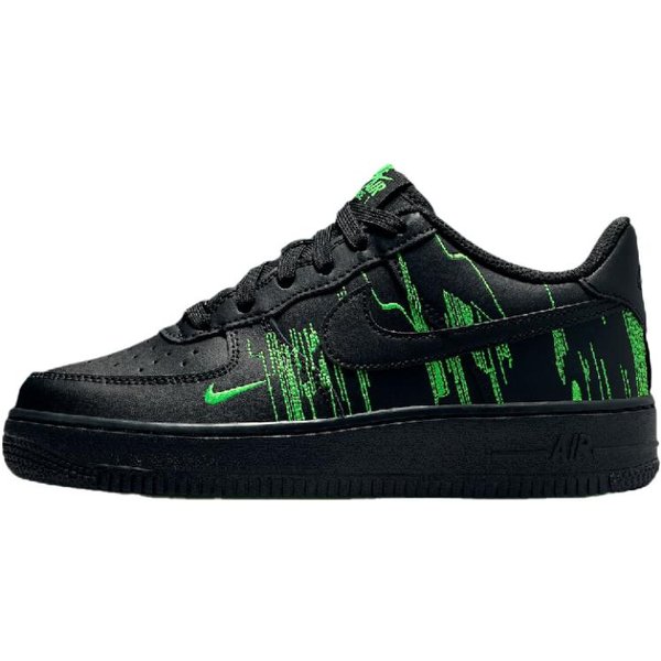 Zapatillas Nike Air Force 1 Low GS Matrix Para NiñOs Negro Green-Strike Vivid-Purple HV4763-001 38.5-image