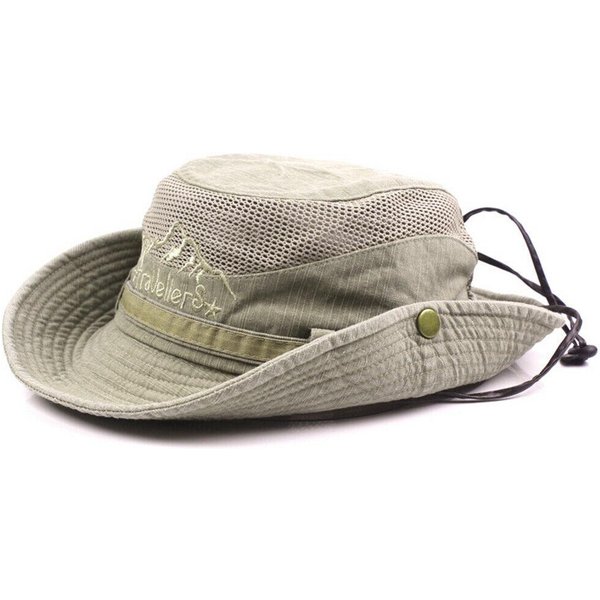 Wodoodporny Kapelusz Typu Bucket Letni MężCzyzna Kobiet Kapelusz ZewnęTrzna Ochrona Uv Szerokie Rondo Panama Safari Polowanie Piesze Wycieczki WęDkarstwo Kapelusz PrzeciwsłOneczny Khaki-image