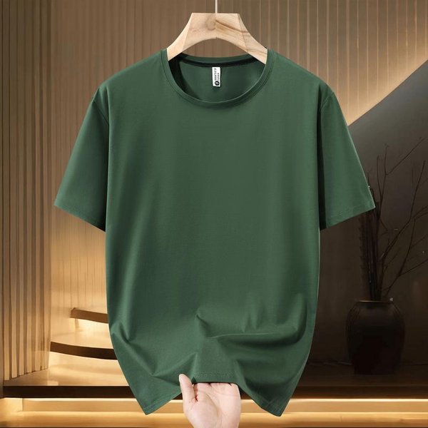Talla Grande 5XL-13XL Camiseta Oversize Para Hombre Tops De Verano Moda Color SóLido Manga Corta Camiseta Ropa De Verano Para Hombre 7Xl(110Kg-120Kg)-image