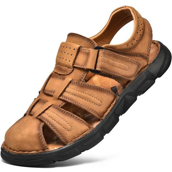 Klasyczne MęSkie SandałY Letnie SandałY Z Prawdziwej SkóRy Dla MężCzyzn Outdoor Casual Luksusowe SandałY Retro MęSkie Buty Gladiatorki DużE Rozmiary 38-48 39 Jasny Kolor BrąZowy-image