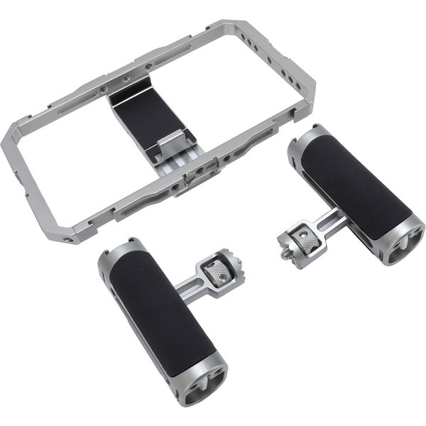 Zestaw Rig Do Wideo Na Smartfona Stop Aluminium AntywstrząSowe Silikonowe Uchwyty RęCzny Klatka Na Telefon Z 14In-image