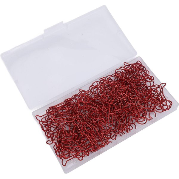 100 Piezas Clips Para Papel Con Forma De Perro Alambre De Hierro Decorativos Originales Juego De Clips Para Papel Para Hogar Escuela Oficina Rojo-image