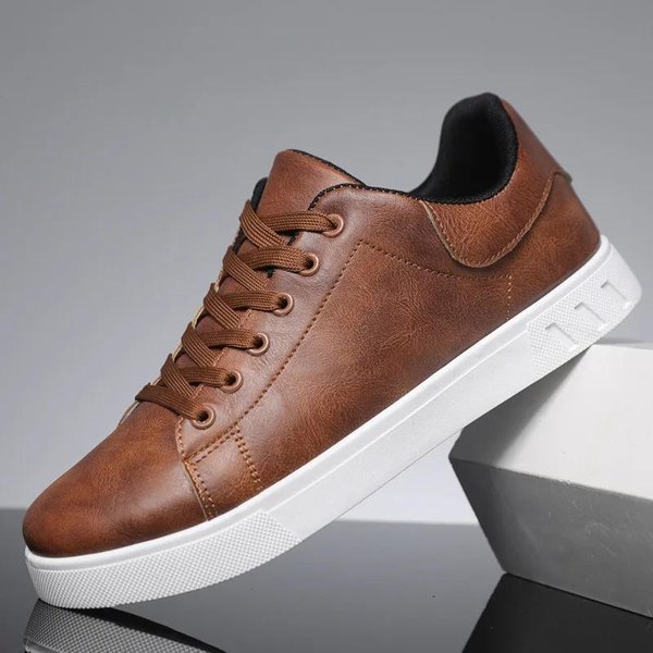 Buty Codzienne Mokasyny Brytyjskie SkóRzane Trampki PłAskie Buty Klasyczne MęSkie SkóRzane Buty Wiosna Lato Nowe Modne Uniwersalne Platforma 43 White-image
