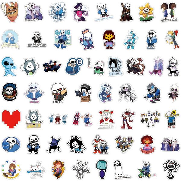 55 Sztuk Naklejki Do Gier Undertale Walizka Kubek Na Wodę ArtykułY Papiernicze Telefon KomóRkowy Hulajnoga Laptop LodóWka Dekoracja Naklejki DIY-image