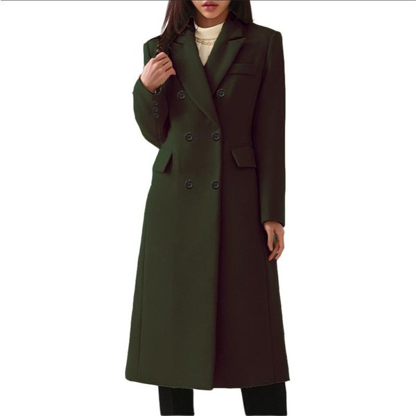Jesienny I Zimowy Nowy WełNiany PłAszcz Damski Nizi Coat L Black-image