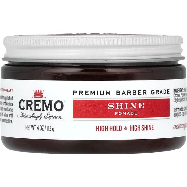 Cremo, Pomada De Brillo, FijacióN Alta Y Brillo Intenso, 4 Oz (113 Gramos) White-image